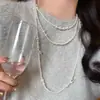 Suéter de Cadena de Perlas en Capas Estilo Francés Versátil y Elegante Collar de Gama Alta para Mujer, Accesorio Largo de Moda y Versátil