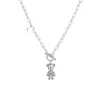 Cadena para suéter para mujer otoño e invierno 2021 nuevo diseño largo de moda colgante de oso collar de suéter apilado de doble capa accesorios