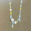 Paraíso de Manzanas ~ Collar de Manzana Verde Bosque para Niña Linda Alto Valor Facial Fresco Dulce Elegante Cadena para Clavícula