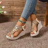 Nuevas Sandalias de Cuña de Playa de Comercio Exterior de Verano 2026 para Mujer, Sandalias de Mujer Cómodas y Versátiles Estilo Europeo y Americano, Amazon