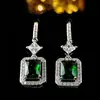 Pendientes de Tesoro Color Esmeralda Europeos y Americanos Pendientes Vintage Pendientes Joyería Temperamento Versátil Gancho de Oreja de Gama Alta Femenino e2332