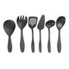 Fabricantes de fuentes, cucharas de comida espesa de acero inoxidable, juego de 6 piezas, cucharas de cocina para el hogar, al por mayor, pala para pastel, espátula