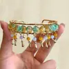 Pulseira de Monge Voador de Dunhuang Estilo Antigo Xiaohongshu, Pulseira com Franja de Gota D'água Colorida com Contas Estilo Étnico Exótico, Novo Estilo Chinês