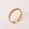 Anillo Abierto Retorcido Calado Chapado en Oro Transfronterizo Ins Europeo y Americano Anillo Ajustable en Vivo para Mujer Joyería de Mano con Diseño Retorcido