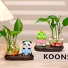 Vaso Hidropônico Desenho Animado Porco Raivoso Sapo Panda para Estação de Meninas Aparelho de Cultivo de Flores Aquáticas Enfeites Pequenos Decorativos de Mesa