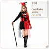 Fantasia Engraçada Infantil de Halloween Coringa Arlequina Vestido Meninas Circo Carnaval Fantasia de Performance