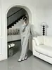 Conjunto deportivo y casual para mujer otoño/invierno, estilo coreano, juvenil y moderno, con una sudadera gris con moño y pantalones de pierna ancha, un atuendo de dos piezas