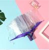 Paraguas transparente plegable de tres secciones totalmente automático con mango de color, logotipo pequeño y fresco, PVC blanco, venta directa de fábrica