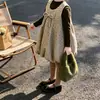 Conjunto de Vestido para Meninas Primavera e Outono Bebê Estiloso Personalidade Infantil Marca Tendência Camada Base Floral com Babados Vestido Colete Princesa