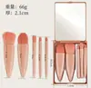Conjunto de 5 Pincéis de Maquiagem para Viagem Transfronteiriça com Estojo Espelhado Portátil Multifuncional Pincel para Pó Pincel para Blush Ferramentas de Beleza