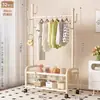 Cabide portátil e multifuncional para uso doméstico, varal simples para secar roupas em ambientes internos, cabide de chão para roupas e chapéus para quarto