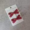 Par de presilhas laterais para franja, presilha de cabelo, flor de cabelo, doce, fofo, infantil, estudantil, vermelho tijolo, laço pequeno, feito à mão