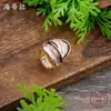 Anillo elástico de línea geométrica hueca esmaltada de venta caliente transfronterizo para mujer, anillo de línea irregular moderno y versátil