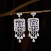 Brincos de Prata S925 com Zircônia de Alto Padrão, Pingente de Frasco de Perfume Gota d'Água com Borla, Brincos Elegantes de Luxo Pesado para Jantar