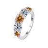 Anel de Prata S925 Leve Luxo Elegante Sensação de Alto Padrão Diamante Moissanite Anel de Diamante de Alto Carbono Simples Cinco Estrelas Europeu e Americano para Mulheres