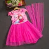 Vestido de Princesa Reina de Nieve Verano Elsa Ropa Infantil Vestido de Mujer Elsa Vestido Elsa Algodón Manga Corta
