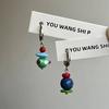 Pendientes Asimétricos de Color Contraste de Árbol de Navidad 2024 Diseño Nicho Explosiones Atmósfera Festiva Temperamento Pendientes Lindos para Mujer