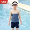 Roupa de Banho Infantil para Meninos, Crianças Maiores e Adolescentes, Roupa de Banho Masculina de Duas Peças, Novo Modelo Verão 2026, Conjunto de Bermuda para Águas Termais