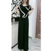 88577 Da Ai Mei Yuan 2025 Verão Nova Moda Blusa Elegante com Gola Franzida Calça Longa Reta de Cintura Alta Estilosa para Mulheres