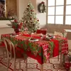 Toalha de mesa de Natal transfronteiriça pvc não tecido vermelho Ano Novo mesa de jantar alta sensação mesa de chá toalha de mesa à prova d'água e à prova de óleo decoração