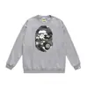 Sudadera con cuello redondo estampada de la marca de moda BAPE Ape Head, Nueva moda Hip-Hop Otoño/Invierno para Hombres y Mujeres, Cabeza de Simio Transfronteriza