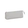 Estojo de lápis de couro de grande capacidade com várias divisórias, abertura com zíper, uso estudantil para guardar canetas, bolsa estojo de lápis minimalista à prova de vento