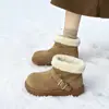 Botas de Neve de Cano Alto com Forro de Lã para Mulheres 2026 Inverno Novo Estilo Estudante Ins Estilo Coreano Quente Sapatos Casuais Sapatos de Algodão para Mulheres Bn5002