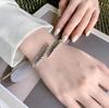 Pulsera retro de plata tailandesa con pluma para mujer, diseño simple y moderno con sentido de la personalidad, marea ins, viento frío, venta al por mayor