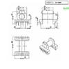 Transformador de alta frecuencia Er28, esqueleto de baquelita Erl28, núcleo magnético horizontal de una sola ranura 6+6