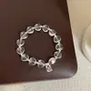 Pulseira de Cristal Branco Irregular Transparente de Verão para Mulheres, Simples, Única, Fashion, Tendência, Versátil, Joia de Pulso para o Dia a Dia