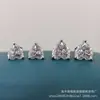 Brincos de Moissanita em Forma de Coração Prata S925 Modernos Versáteis Brincos de Diamante Irregulares em Forma de Coração E-commerce Transfronteiriço Transmissão ao Vivo Dropshipping
