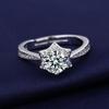 Anillo de compromiso con diamante Moussan blanco de 1 quilate con incrustaciones europeas y americanas, gran oferta de AliExpress, venta al por mayor, joyería para mujer.