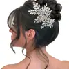Novo Adorno de Cabeça para Noiva Exportação Feito à Mão Faixa de Cabelo com Diamantes Simples Elegante Folha de Strass Faixa Macia Acessórios de Cabelo Dz305