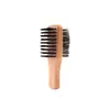 Directo de fábrica doble cara madera de caucho cerdas limpieza cuidado portátil práctico cepillo para barba se puede grabar logo