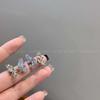 Aretes de mariposa de cristal degradado azul hielo sal de mar de verano, diseño nicho, aretes Mori de perla de imitación, aretes de alta gama