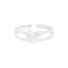 Anillo de Corazón Cepillado Escarchado 1776 para Mujer Plata de Ley S925 Estilo K Diseño Nicho Ins Anillo Abierto de Plata con Forma de Corazón