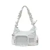 Bolso de Hombro Nuevo Estrella Plisado, Gran Capacidad, Transparente, Bolso de Mano Versátil para el Trabajo, Bolso Estudiante de Moda Estilo Anime