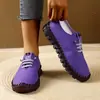 Colección de verano 2026 transfronteriza tallas grandes: Zapatos casuales de suela blanda, de una sola tira y con cordones para mujer, con un estilo inspirado en el británico