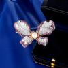 Broche Nuevo Mariposa Flor Industria Pesada Negro Arma Zirconio Microincrustado Accesorios Abrigo Perlas de Agua Dulce Lujo Ligero Ropa Pin Corsage