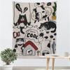 Tela Colgante de Animales Lindos de Dibujos Animados con Graffiti para Casa de Alquiler Cubierta de Pared para Sombreado Tela de Pared de Fe Pintura Decorativa Tela de Fondo con Sentido Avanzado