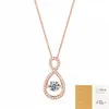Collar Dinámico de Plata de Ley S925 con Moissanita en Forma de Ocho, Collar de Plata de Ley de Lujo Ligero Totalmente con Moissanita para Mujer, Venta al por Mayor Transfronteriza