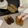 Zapatos Birkenstock Franceses de Suela Gruesa para Aumentar la Altura Interior para Mujer Ropa Exterior Nuevo Estilo Otoño 2026 Personas Bajas Zapatos Birkenstock Zuecos Medios de Punta Cerrada