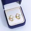 Brincos de Pérola de Água Doce Naturais Brincos de Prata Esterlina S925 Madrepérola Zircônia Brincos de Pérola Luxo Leve Alto Padrão Atacado
