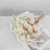 Galhos curtos de flor de pessegueiro artificial, flores de seda, buquês de flores artificiais, arranjos de cena, decorações florais, decorações de flor de ameixeira, flores falsas de flor de cerejeira