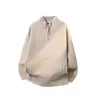 Suéter cárdigan de alta gama para hombre 2025 Otoño e Invierno Nuevo estilo holgado de moda versátil tejido en color beige y negro en stock