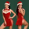 Vestido vermelho de Natal europeu e americano JSY Western COS RPG Natal Diversão Uniforme Tentação 8116