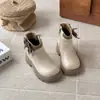 Botas Martin para Meninas 2026 Outono/Inverno Novo Estilo Infantil Elegante Moda Laço Botas de Cano Curto Bebê Menina Com Pelúcia