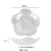Plato de flor de jade blanco nuevo, plato de flor de tinta blanca y negra irregular de cristal, decoración para sala de estar en el hogar, plato de frutas