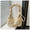 Bolso Cruzado de Hombro con Estampado Estilo Dulce Casual de Verano para Mujer 2025 Nueva Moda con Lazo Plisado