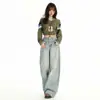 Calça Jeans Feminina Cor Clara Estilo Americano 2026, Nova para o Verão, Cintura Alta, Efeito Emagrecedor, Corte Reto, Perna Larga, com Caimento Soltinho Estiloso para o Dia a Dia